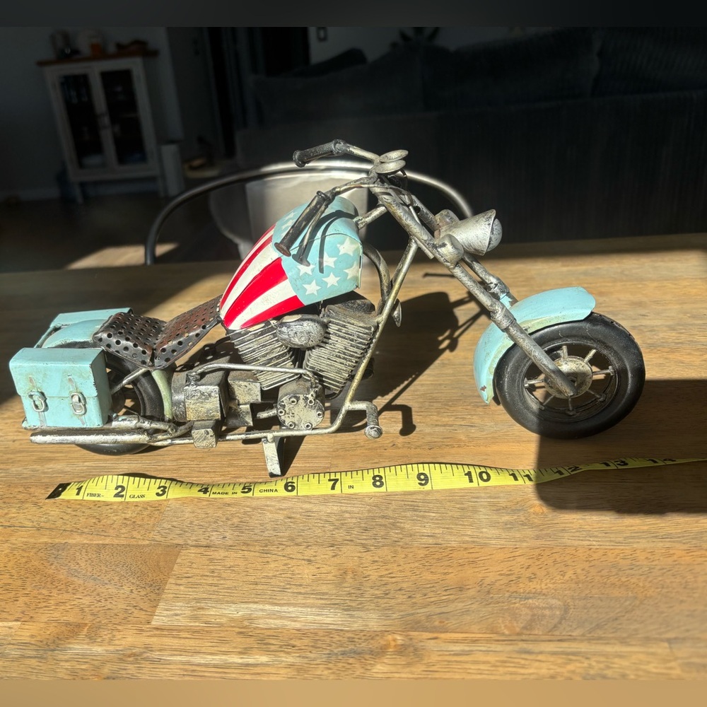 Patriotic Motorcycle Metal Decor